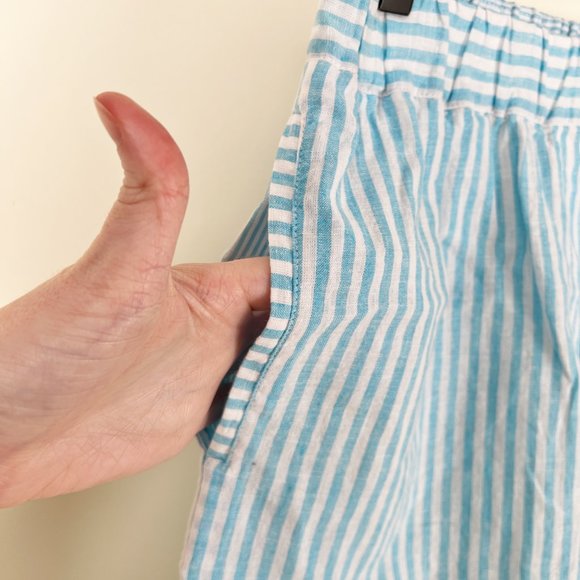 New Linen European High Rise Shorts Casual Summer Elastic Waisted Made In Italy - Picture 7 of 12